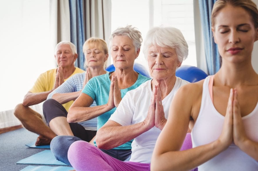 yoga meditating older yoga meditating older